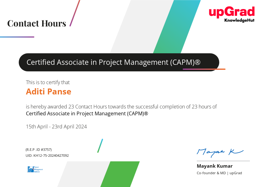 Aditi Panse - Project Coordinator - Codezilla | LinkedIn